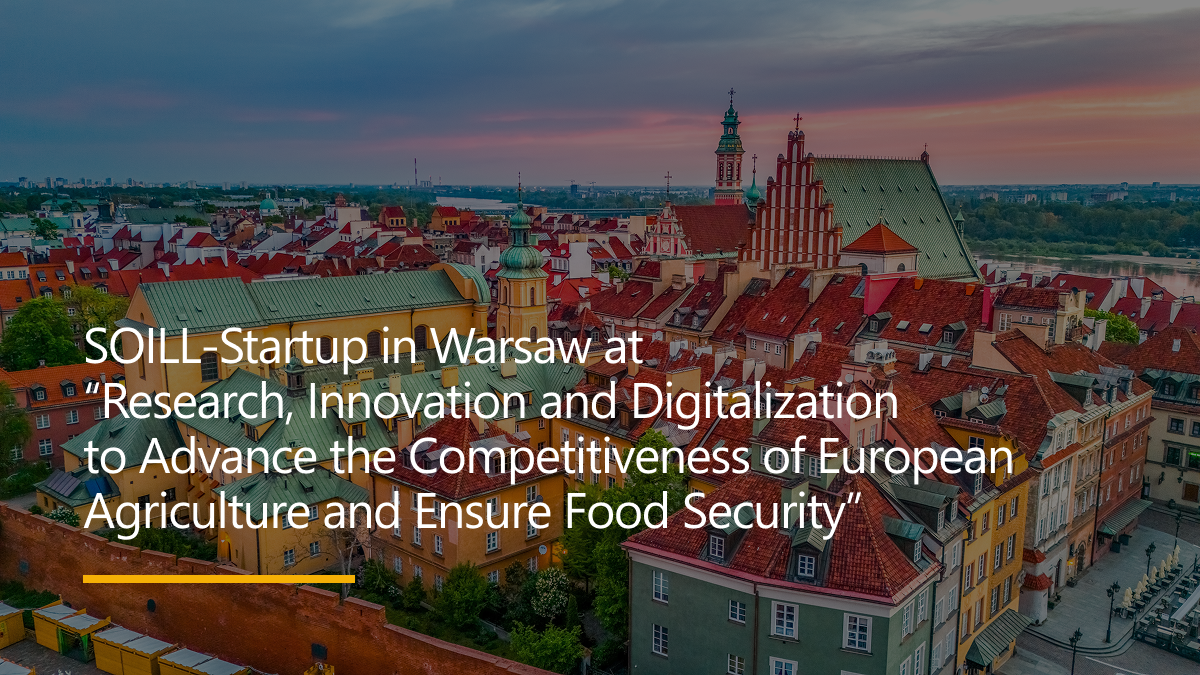 Colourful and beautiful landscape of the city of Warsaw in Poland with text referring to the event