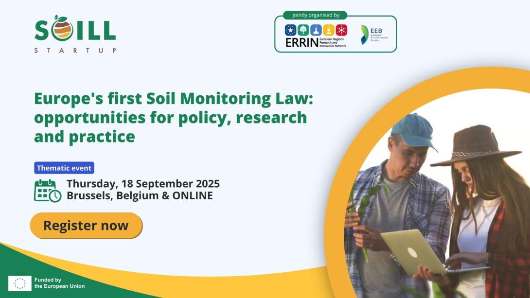 green yellow banner people hold laptop plant